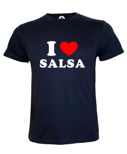 T-shirt-classique-homme-I-love-salsa-bleu-nuit-Los-Yumas-De-Cuba