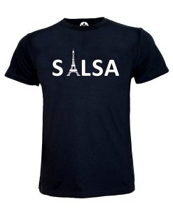 T-shirt-classique-homme-salsa-tour-eiffel-bleu-nuit-Los-Yumas-De-Cuba