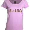 T-shirt col rond femme salsa tour eiffel-parme-dore-Los-Yumas-De-Cuba