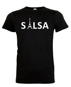 T-shirt-slim-homme-salsa-tour-eiffel-noir-Los-Yumas-De-Cuba