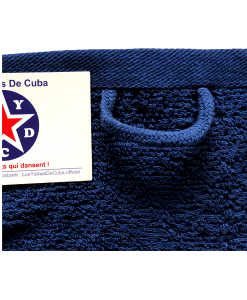 Détail Serviette Los Yumas De Cuba - Accroche arrière cordelette - Bleu