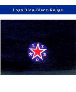 Detail-Serviette-Los-Yumas-De-Cuba-logo-Bleu-Blanc-Rouge-Broderie