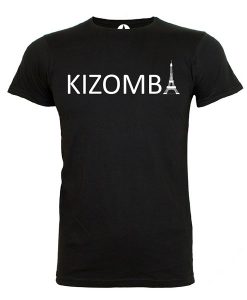 T-shirt Kizomba tour-eiffel-blanc-LYDC noir slim classique
