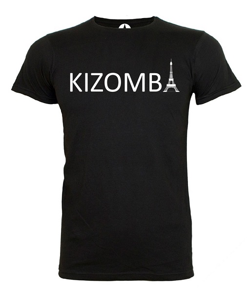 T-shirt Kizomba tour-eiffel-blanc-LYDC noir slim classique