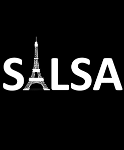Salsa-tour-Eiffel-blanc-fond-noir-2021 Los Yumas De Cuba - Les vêtements qui dansent !