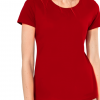 Tee shirt femme col rond coton BIO rouge LYDC