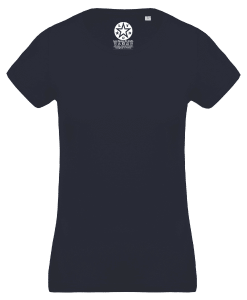 Tee-shirt femme coton BIO col rond bleu marine Salsa - Bachata - Kizomba