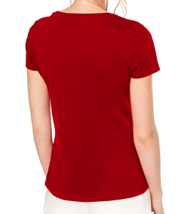 Tee shirt femme col rond coton bio rouge dos