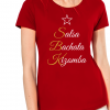 Tee-shirt femme col rond rouge etoile sbk lydc coton bio