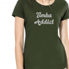 T-shirt femme timba addict Los Yumas De Cuba argent vert kaki coton bio mannequin