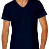 T-shirt homme col V coton bio - bleu nuit navy - mannequin face