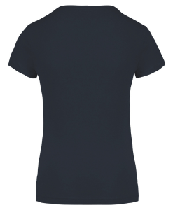 Tee-shirt femme coton BIO col V Bleu marine-Dos