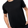 Tee shirt homme col rond coton bio premium noir mannequin