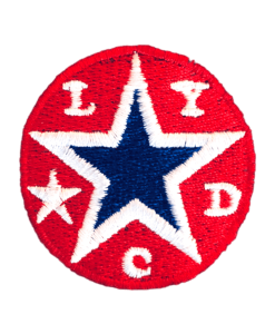 Logo broderie LYDC rouge blanc bleu