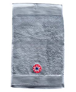 Serviette de danse yoga zumba Salsa Bachata Kizomba grise clair Logo LYDC RBB 30x50