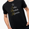 Tee shirt homme SBK Salsa Bachata Kizomba Los Yumas De Cuba doré blanc noir étoile mannequin coton bio