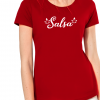 T-shirt salsa femme fleurs Los Yumas De Cuba coton bio mannequin rouge_
